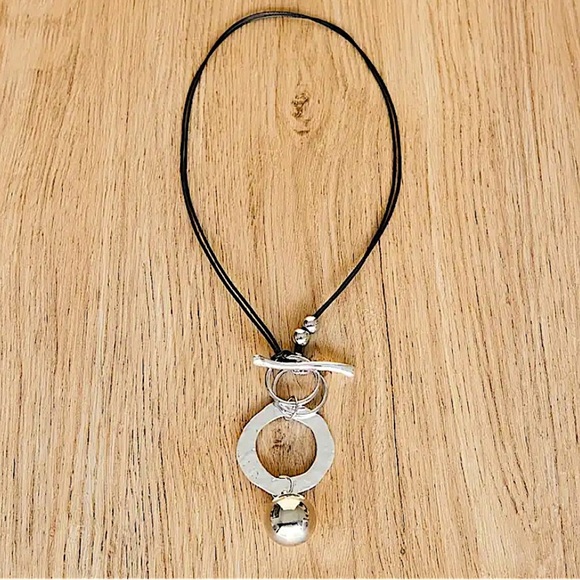 Vintage Boho Geometric Silver Necklace, Hammered, Spherical, Drop Ball, Ethnic - Picture 4 of 7